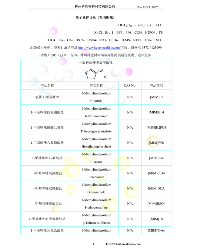 離子液體目錄